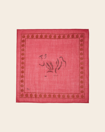 Foulard - Écureuil rose 50 x 50 cm