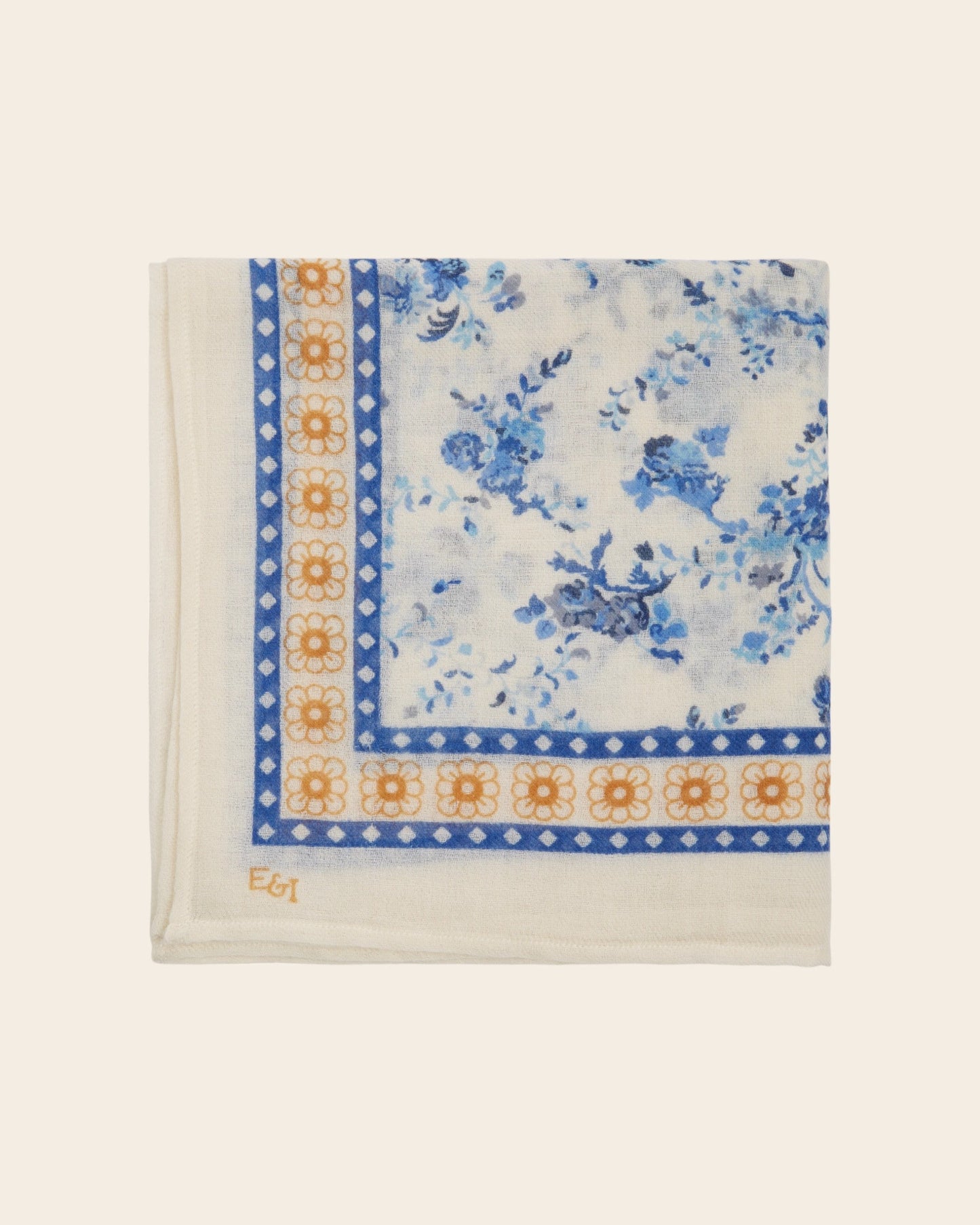 Foulard - Orchid bleu 100 x 100 cm