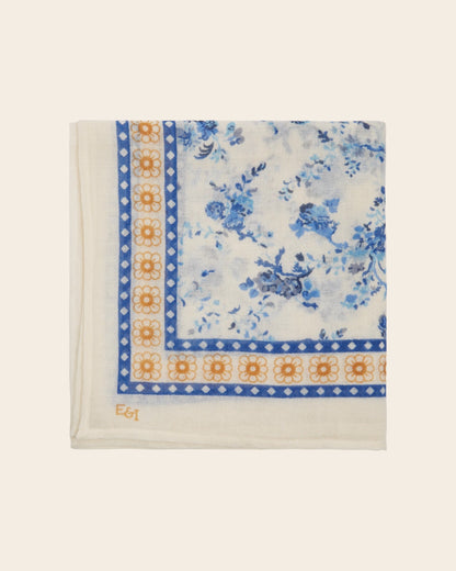 Foulard - Orchid bleu 100 x 100 cm