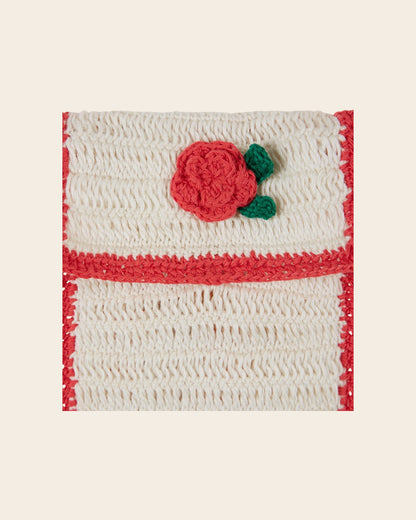 Sac crochet rose écru