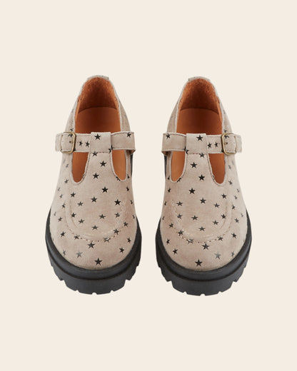 Mocassins salomé - Cuir étoiles gris