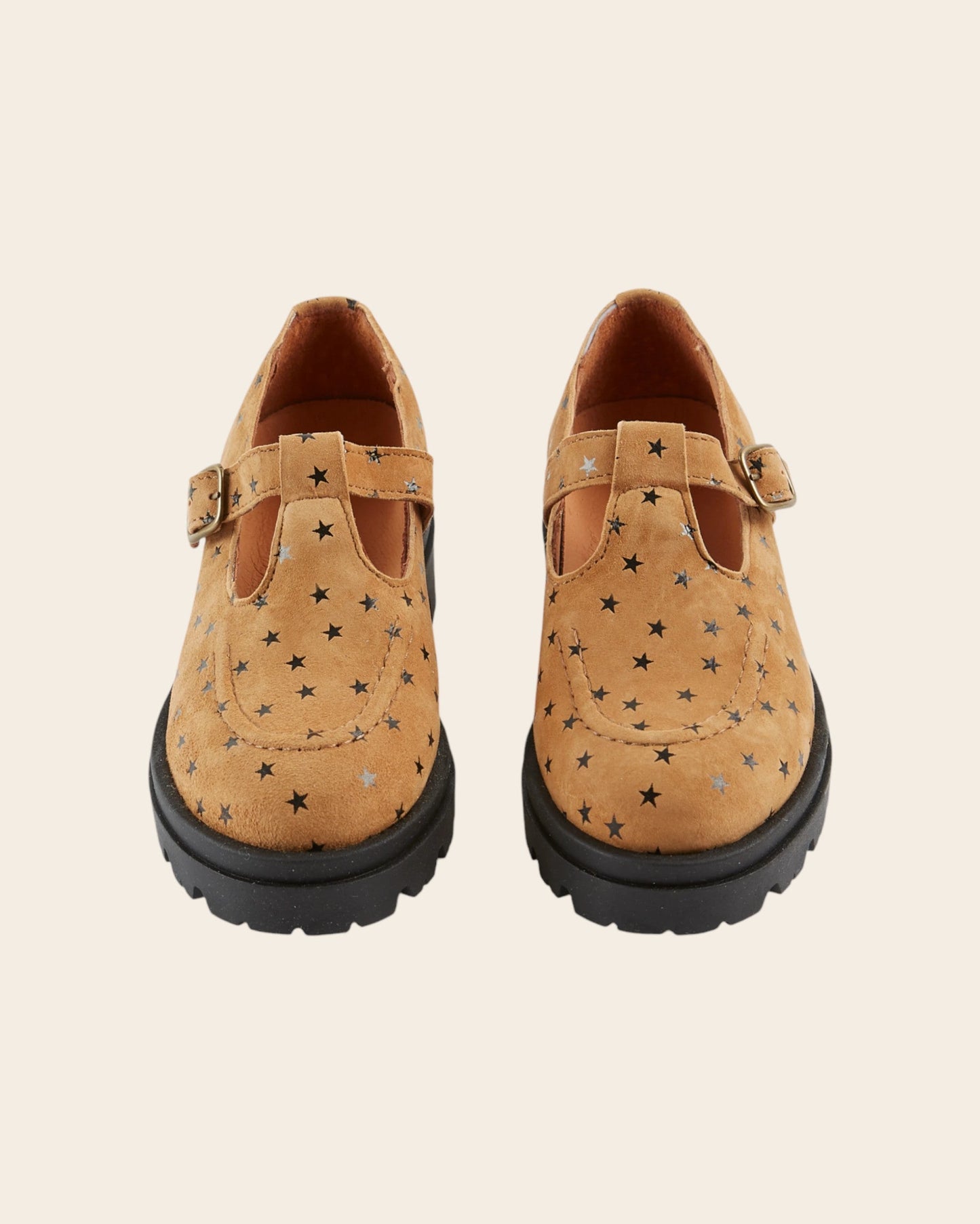 Mocassins salomé - Cuir étoiles caramel