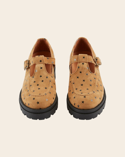 Mocassins salomé - Cuir étoiles caramel