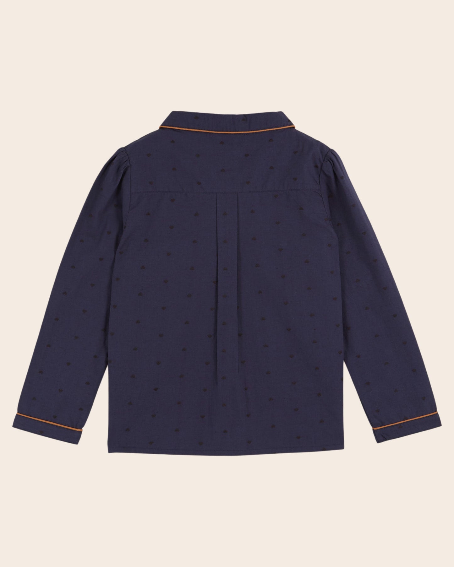 Pyjama fille - Coeurs brodés navy