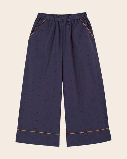 Pyjama fille - Coeurs brodés navy