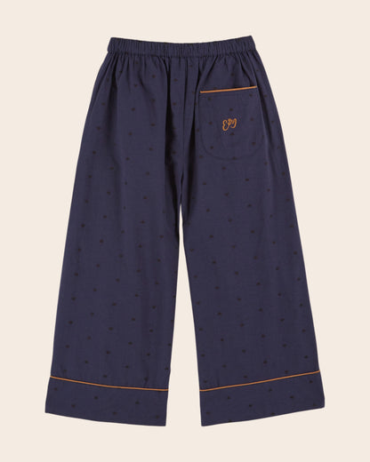Pyjama fille - Coeurs brodés navy