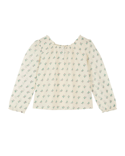 Blouse coton jonquille violet