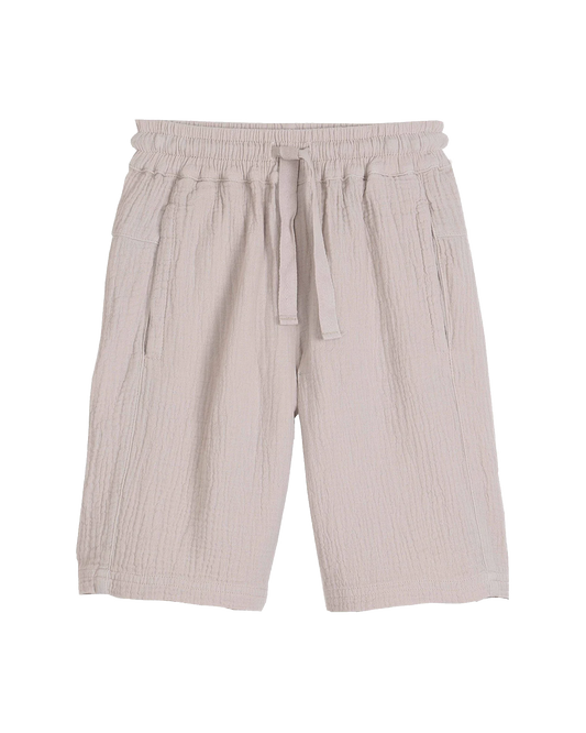 Bermuda en double gaze de coton mastic