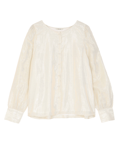 Blouse lamé coton dorée