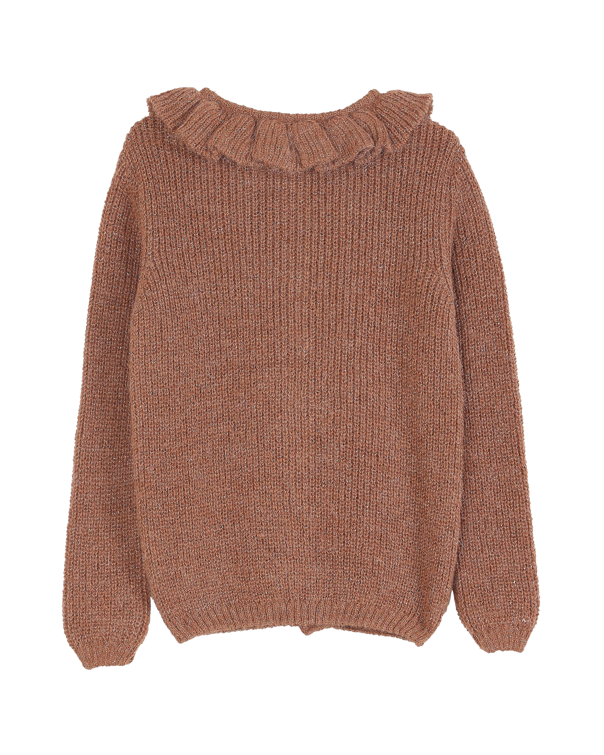 Cardigan collerette bébé lurex châtaigne