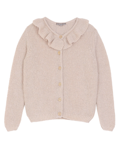 Cardigan alpaga collerette rose