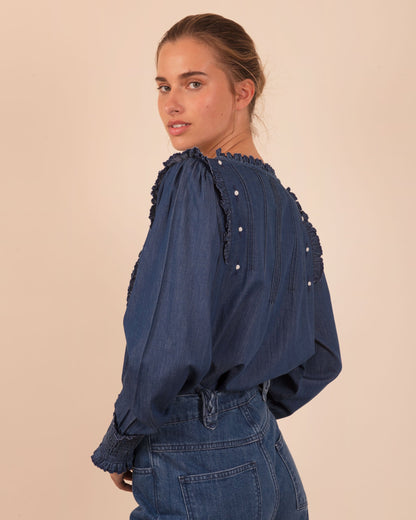 Blouse coton denim