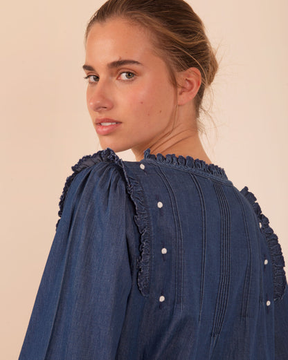 Blouse coton denim