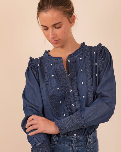Blouse coton denim