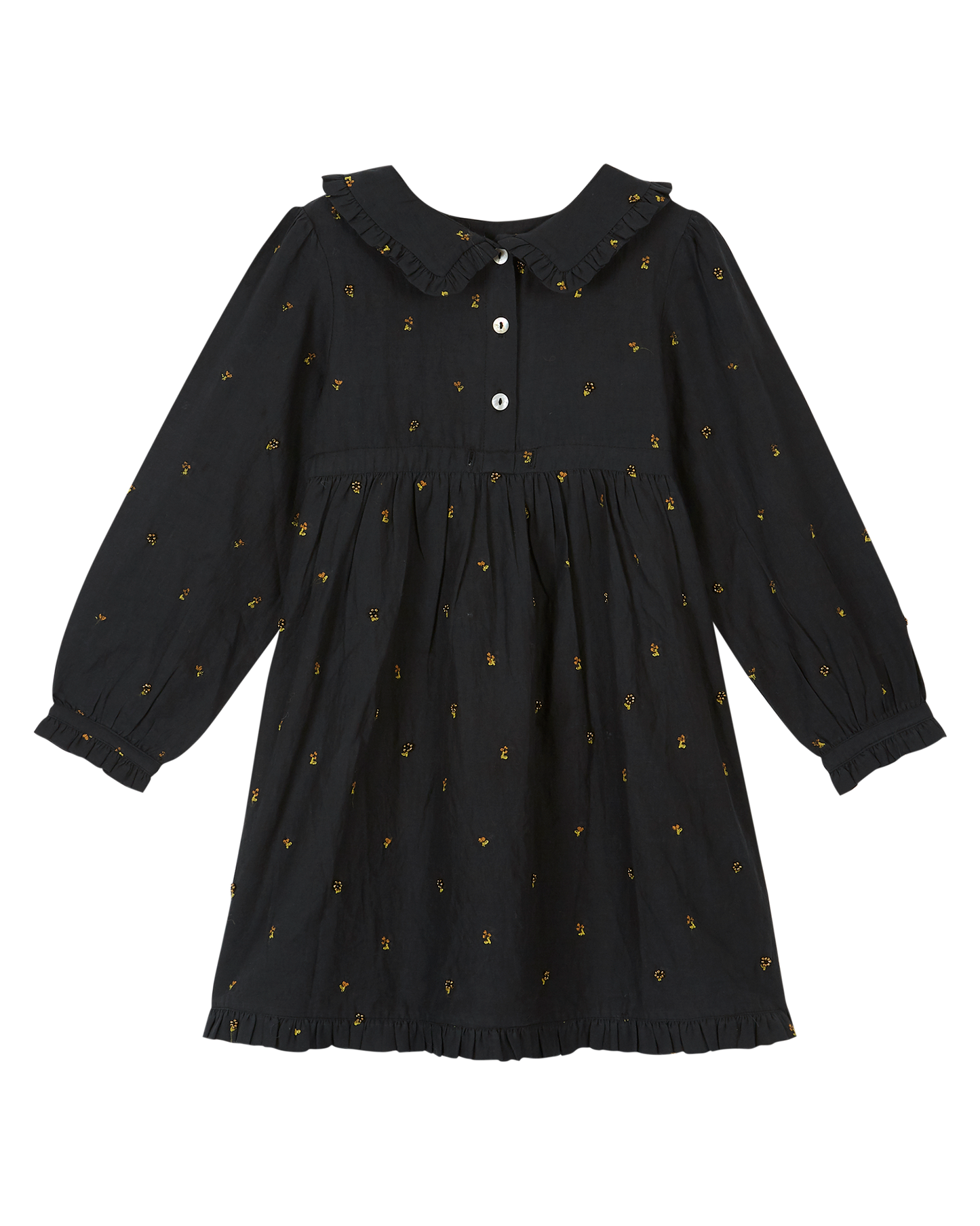 Robe brodée bitume