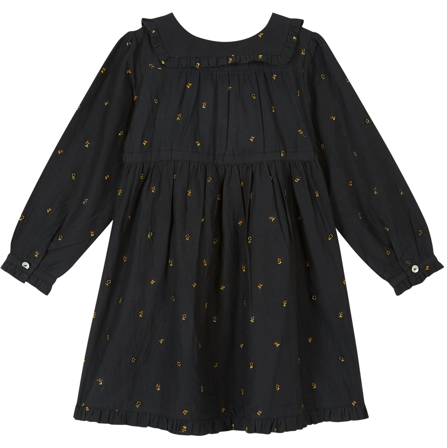 Robe brodée bitume