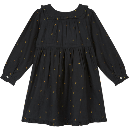 Robe brodée bitume