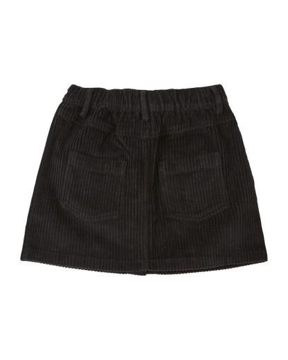 Jupe poches fleurs velours noir