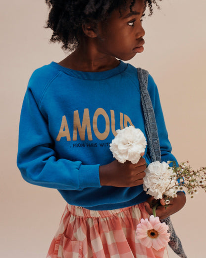 Sweat amour coton bio fille saphir