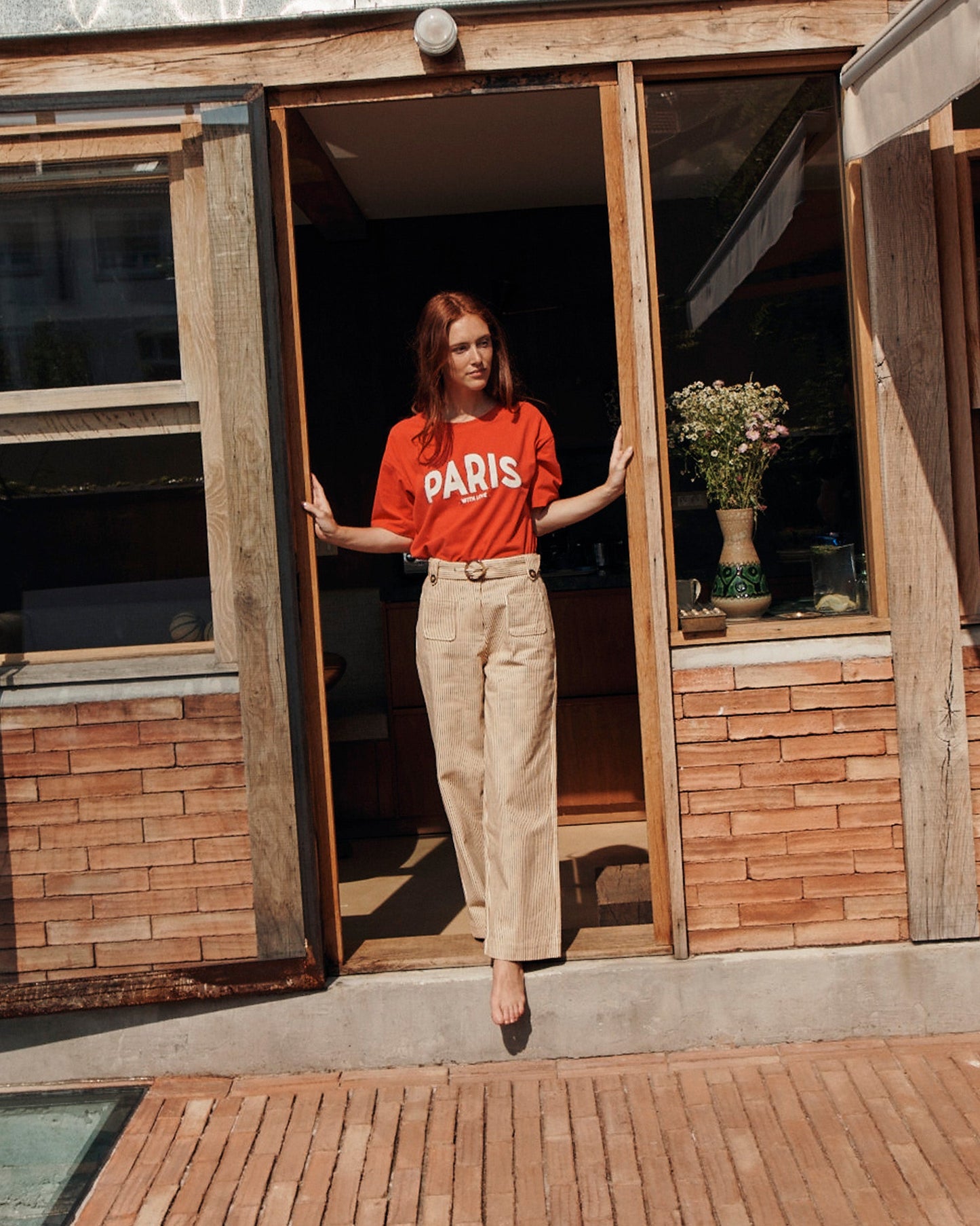 T-shirt Paris coton bio rouge