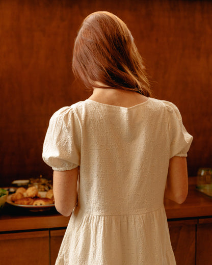 Robe broderie anglaise écru