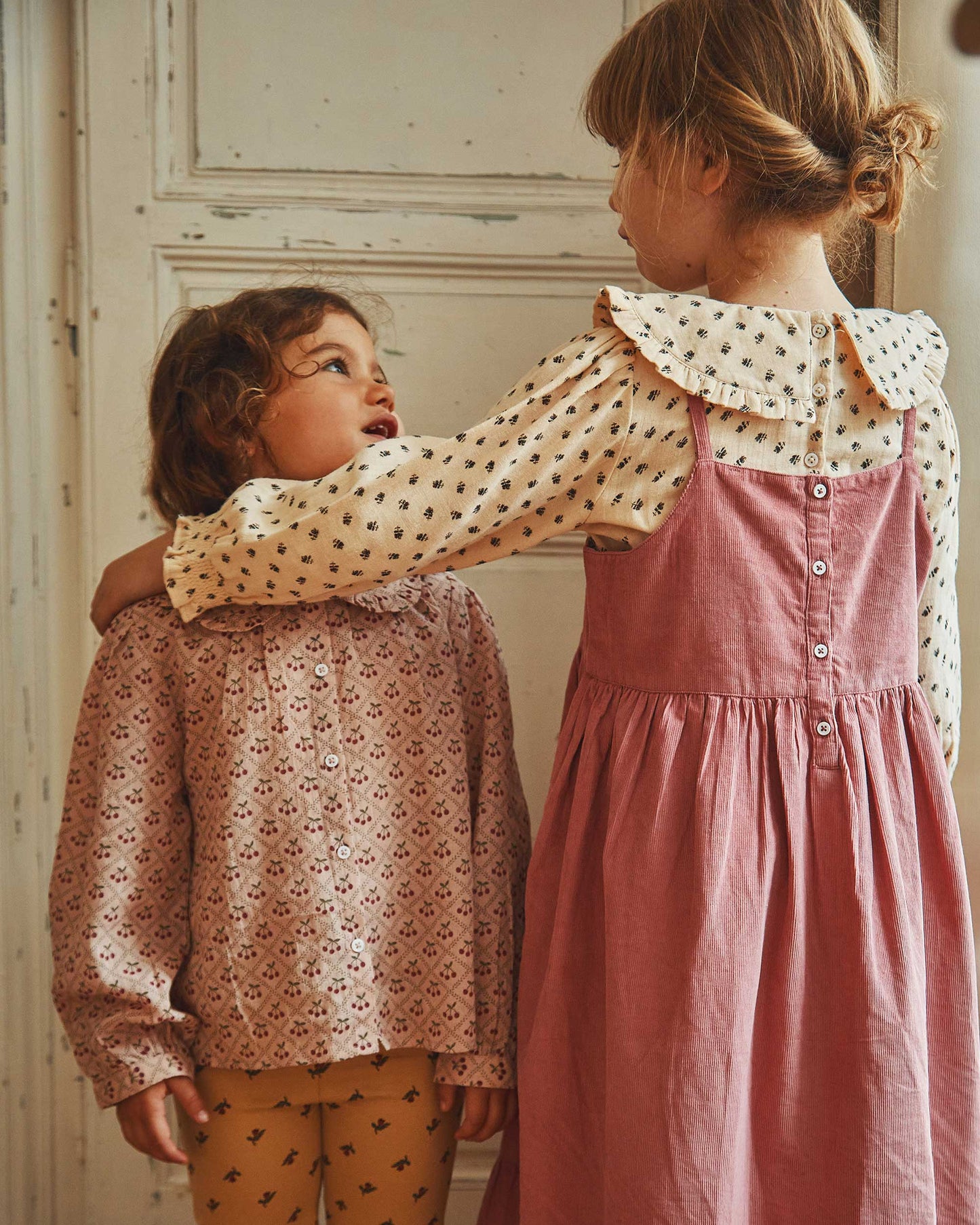 Blouse grand col chardon beige
