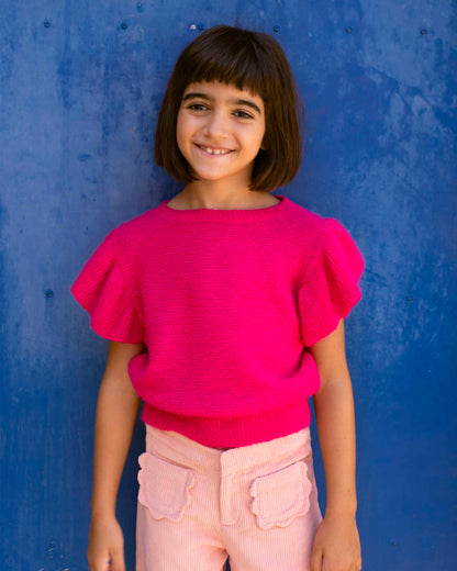 Pull sans manches fushia