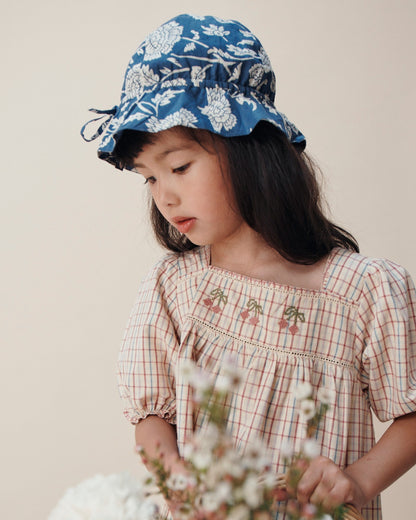 Robe brodée carreaux vanille