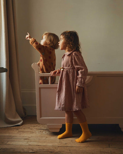 Robe vichy noeud framboise