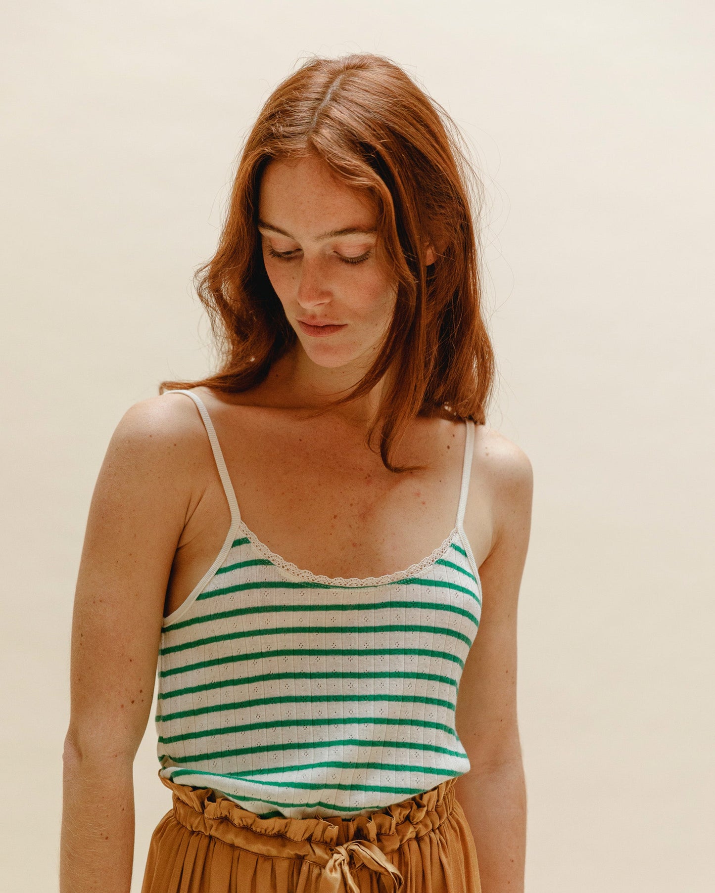 Débardeur femme modal rayures haricot
