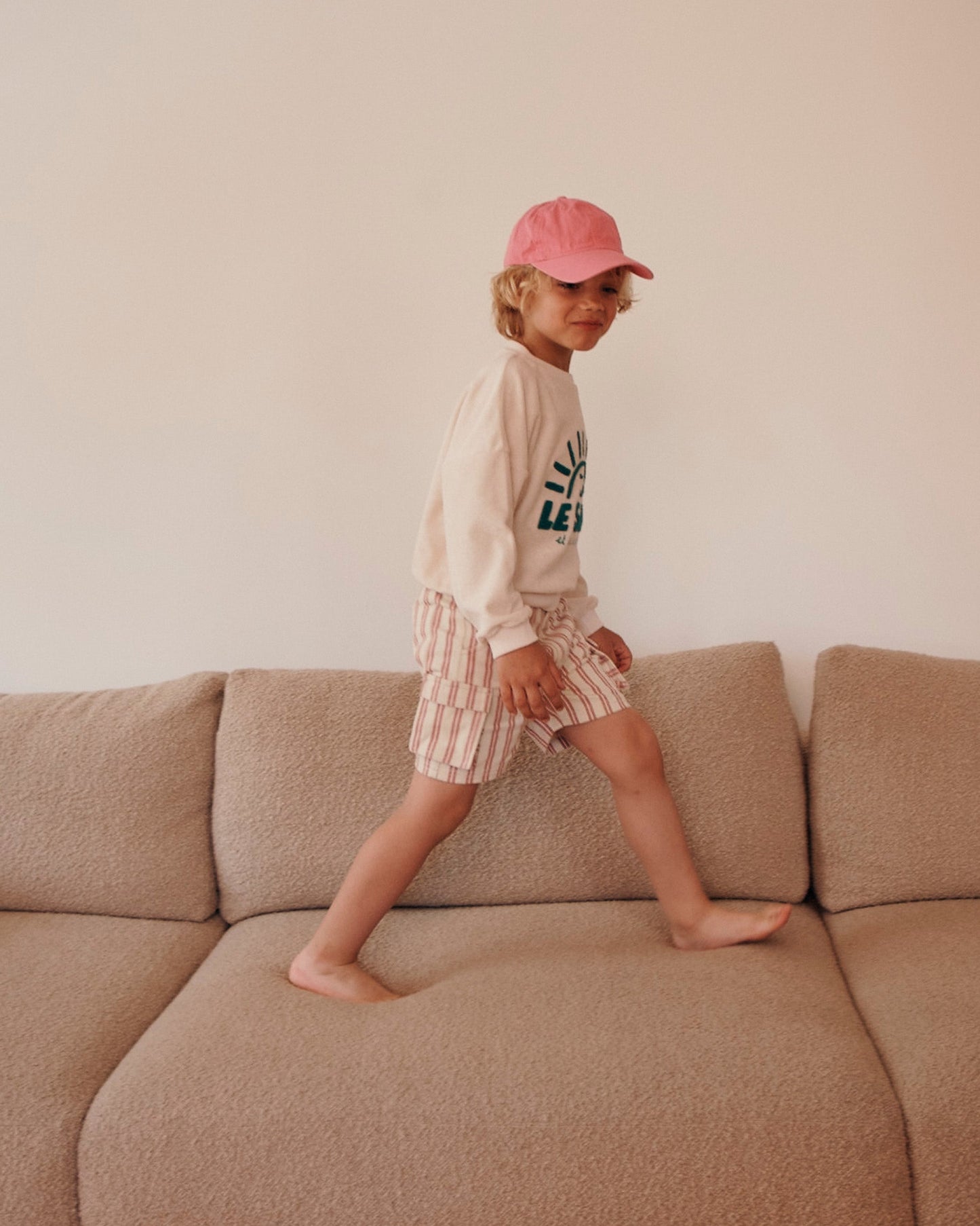 Short cargo rayure rose