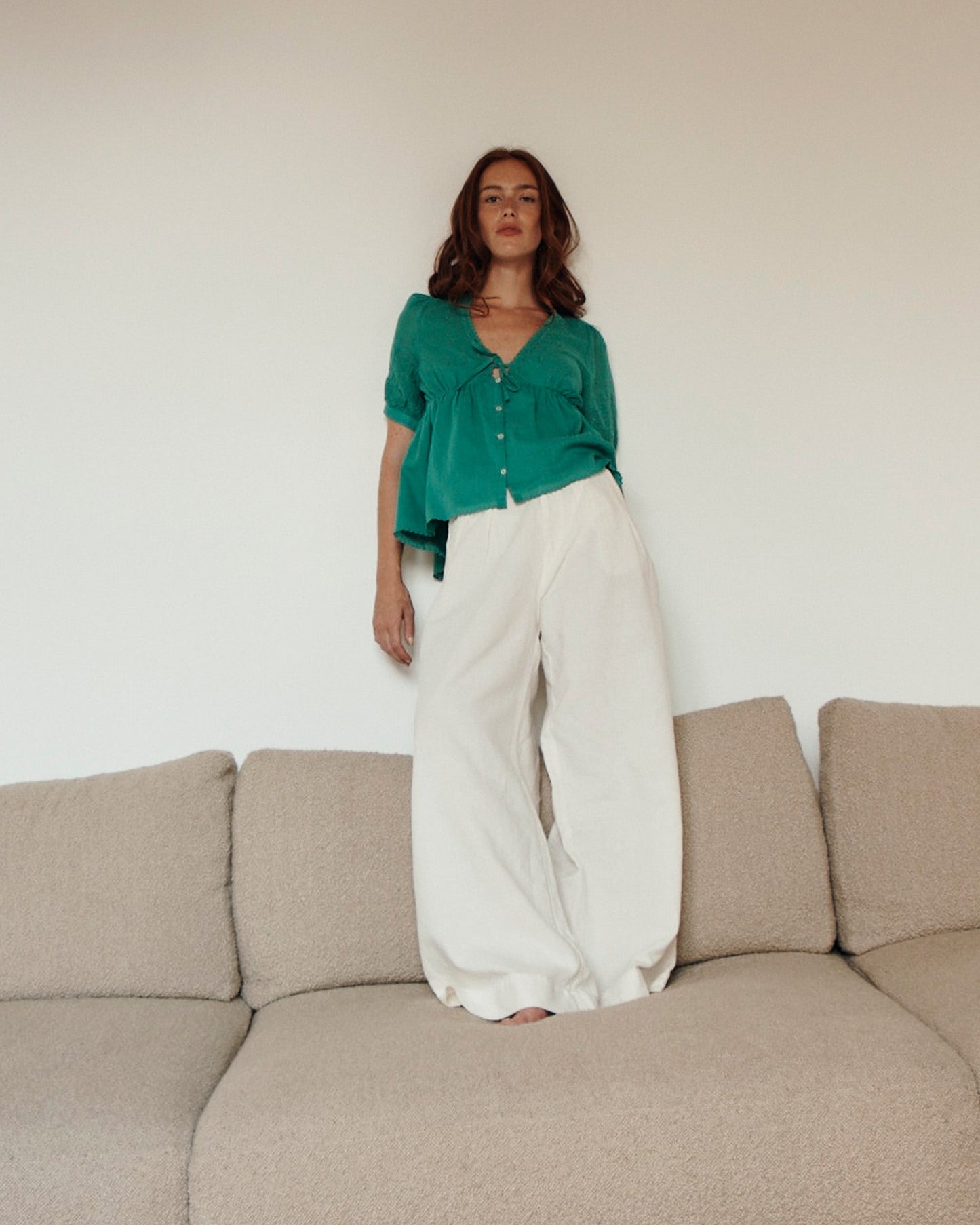 Blouse voile de coton haricot