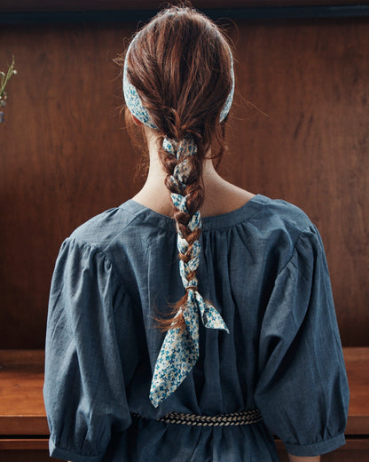 Robe khadi de coton bleu