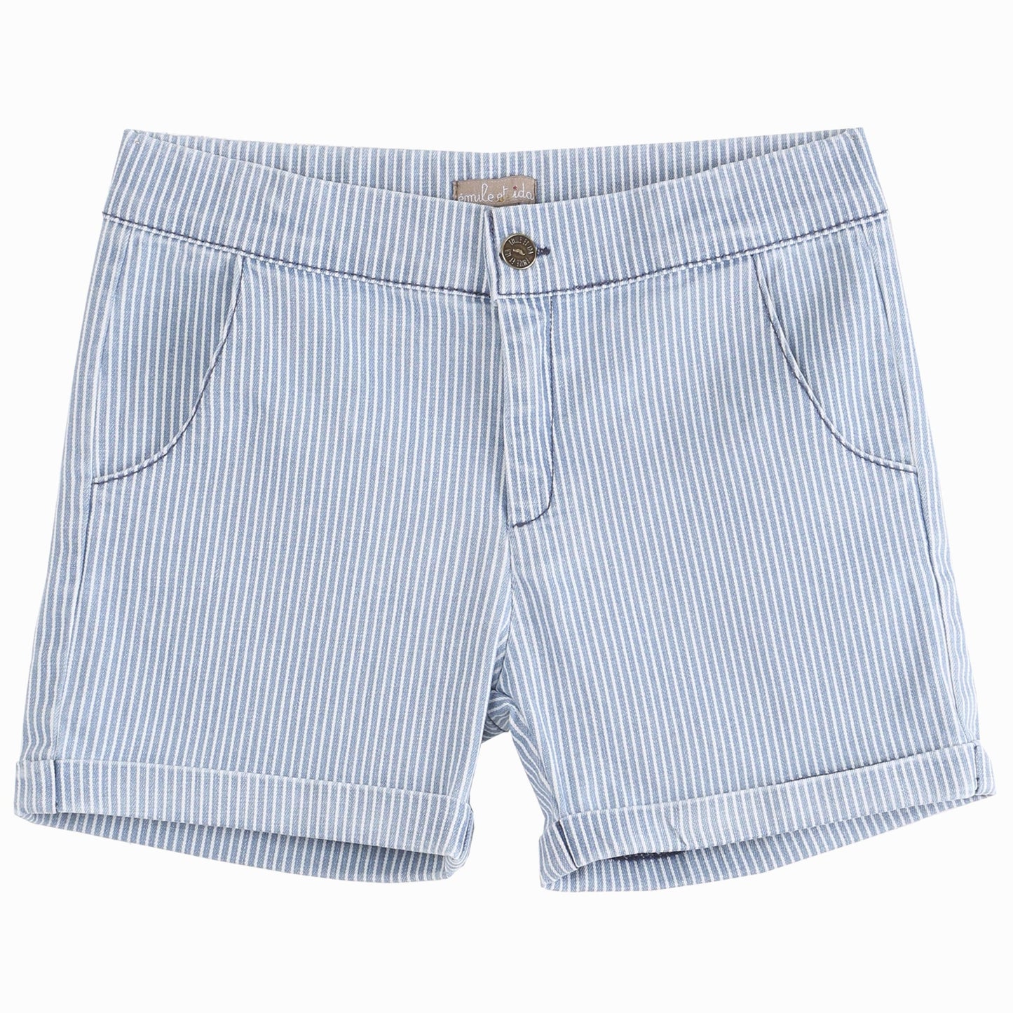Short rayé denim