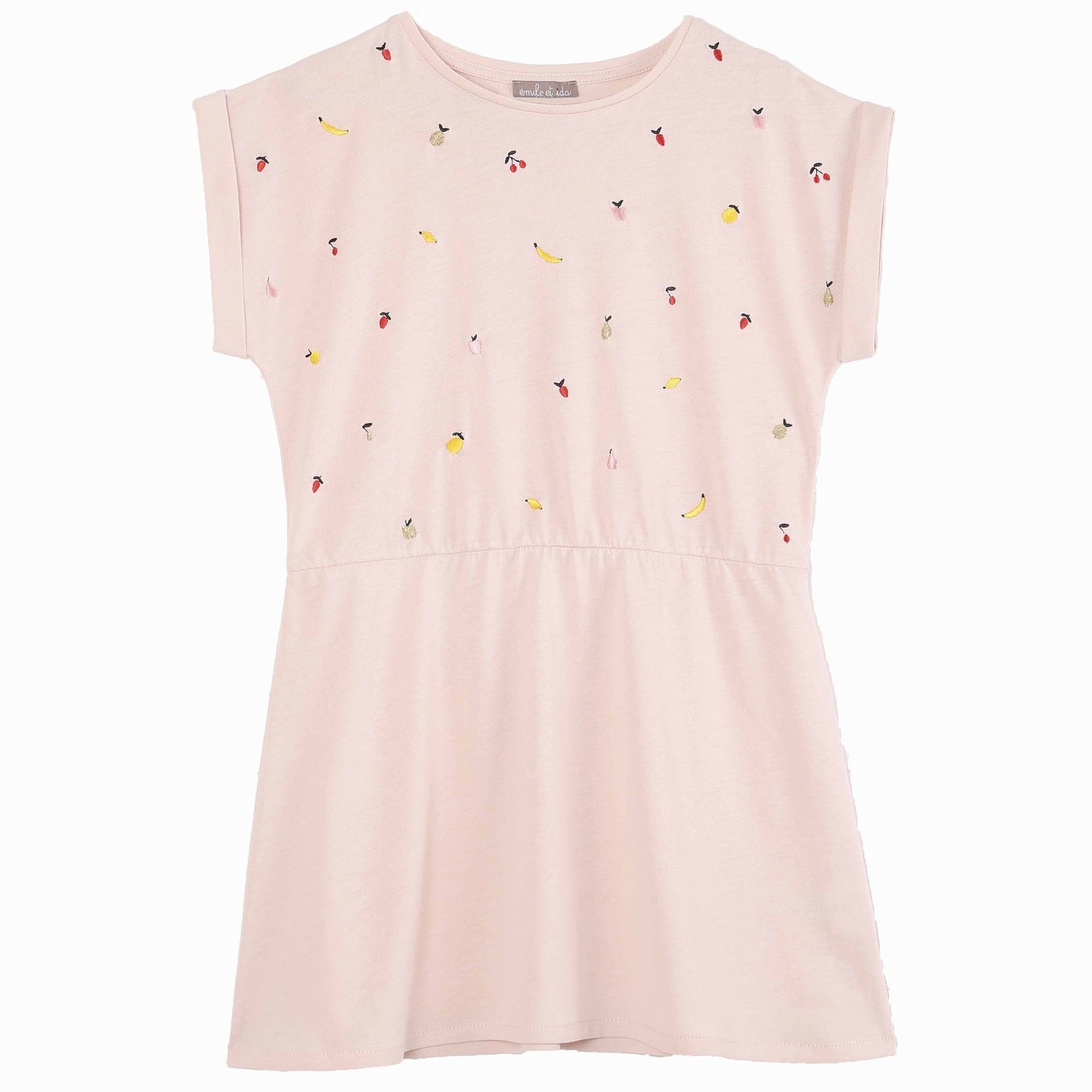 Robe brodée nude