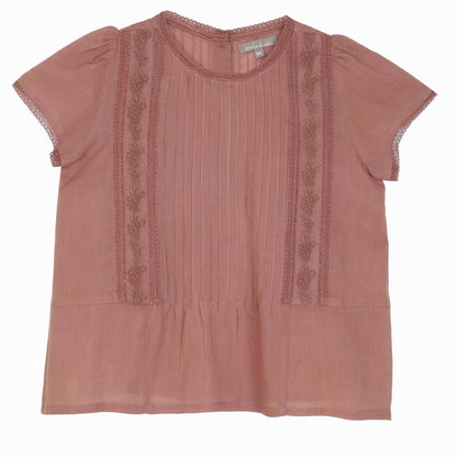 Blouse vintage brodée sienne
