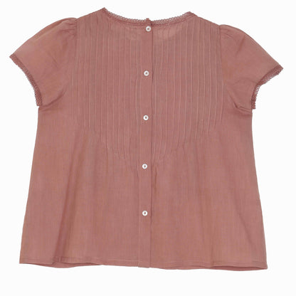Blouse vintage brodée sienne