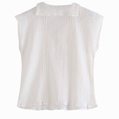 Blouse crépon brodée écru