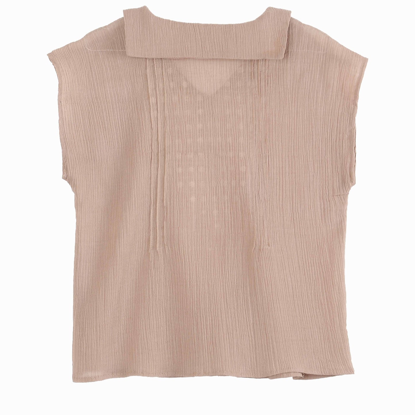 Blouse crépon brodée noisette