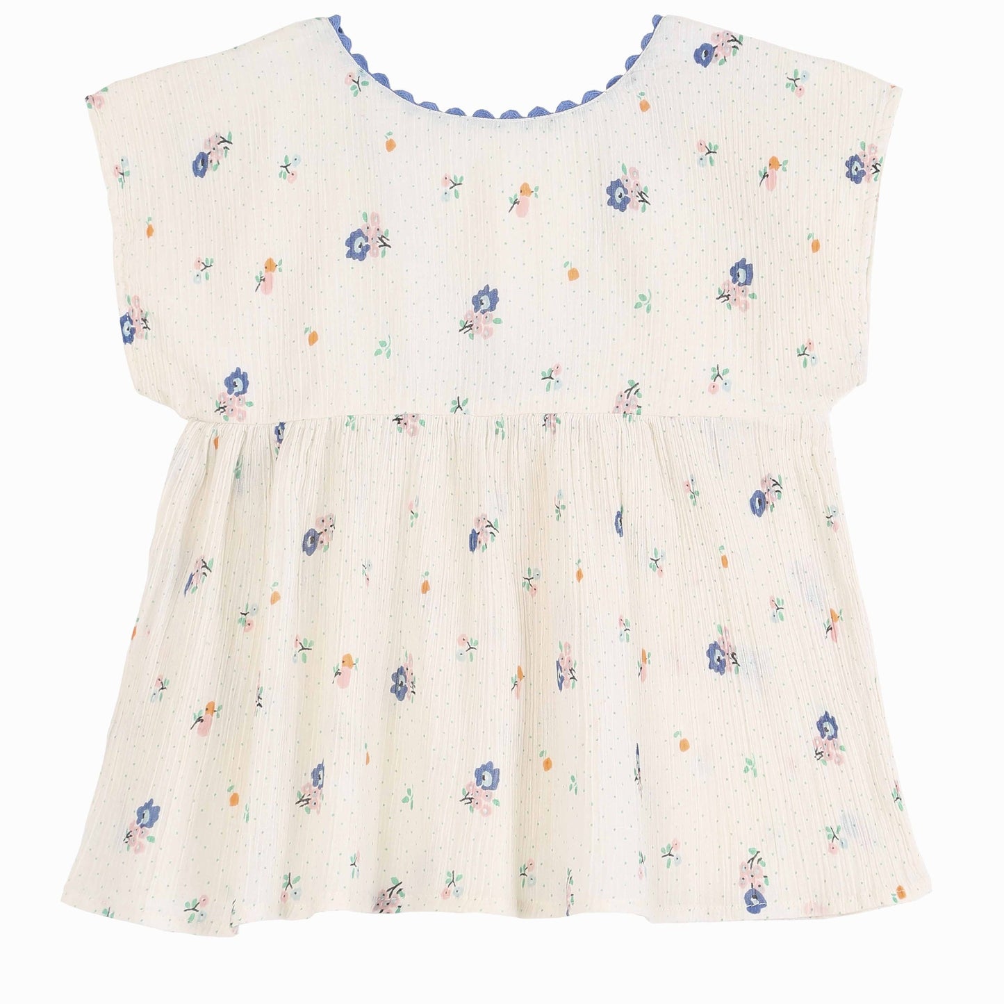Blouse crépon imprimée écru