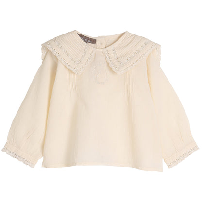 blouse bebe en voile de coton coquille