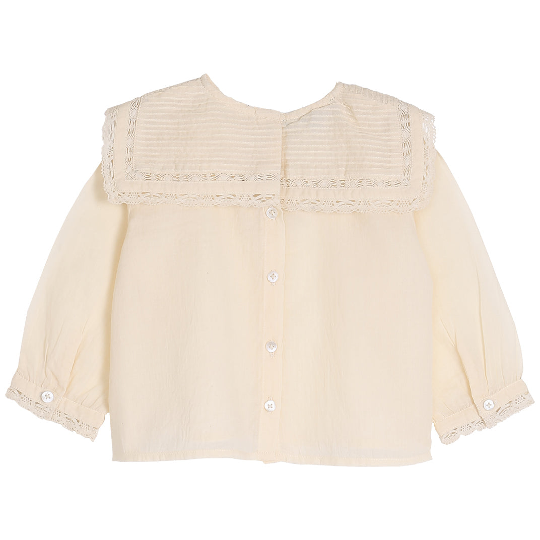 blouse bebe en voile de coton coquille