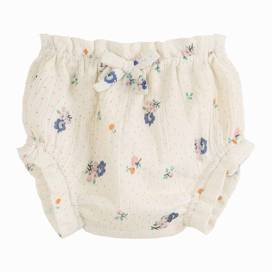 Bloomer crépon imprimé écru