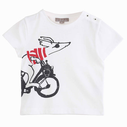 Tee shirt imprimé écru