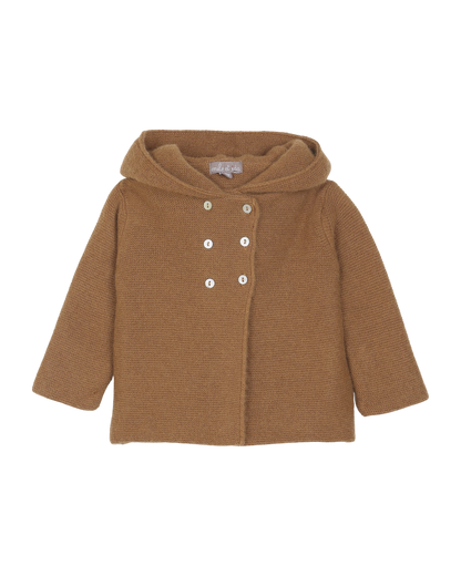 Cardigan à capuche laine et cachemire ambre