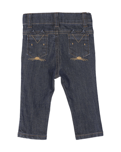 Pantalon denim bleu marine