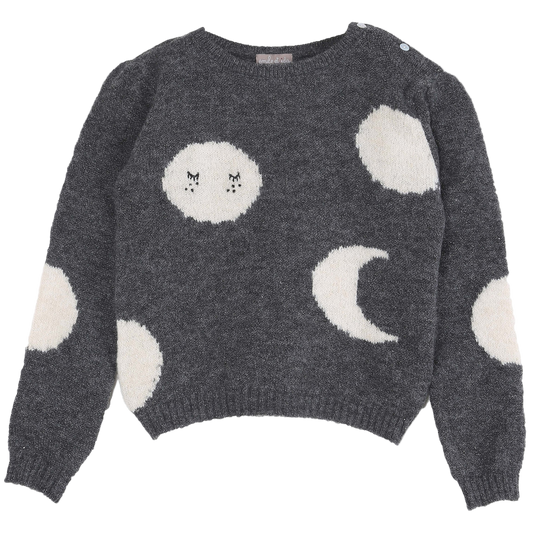 Pullover lune intarsia gris