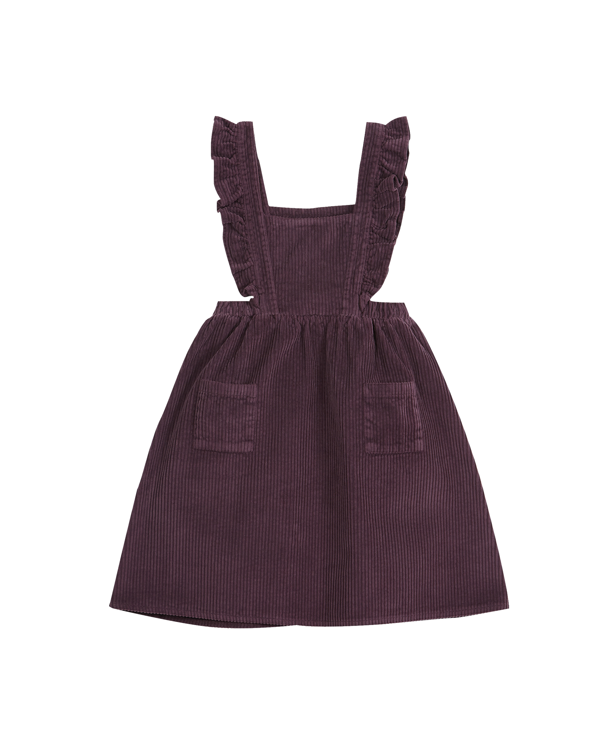 Robe tablier velours aubergine