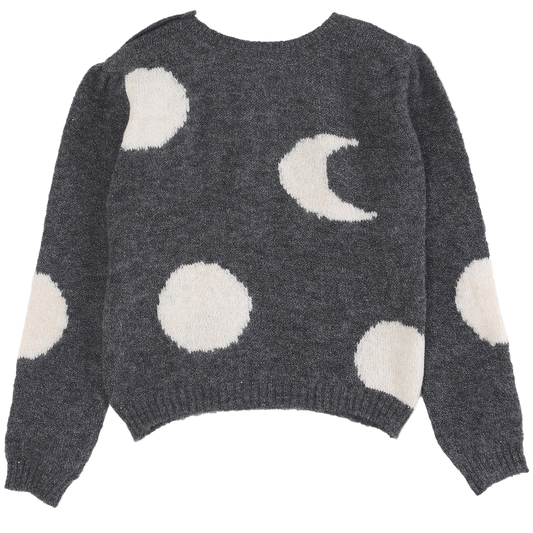 Pullover lune intarsia gris