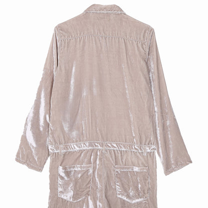 Combinaison en panne de velours mastic